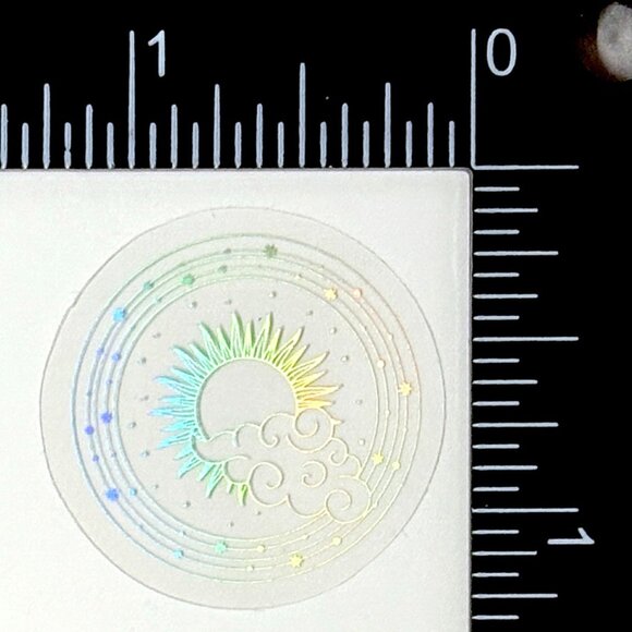🌀10/$10🌀 Silver Celestial Holographic Translucent Waterproof Vinyl Sticker - Picture 1 of 1